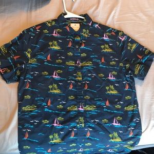 Denim & Flower Short Sleeve Button Down Shirt